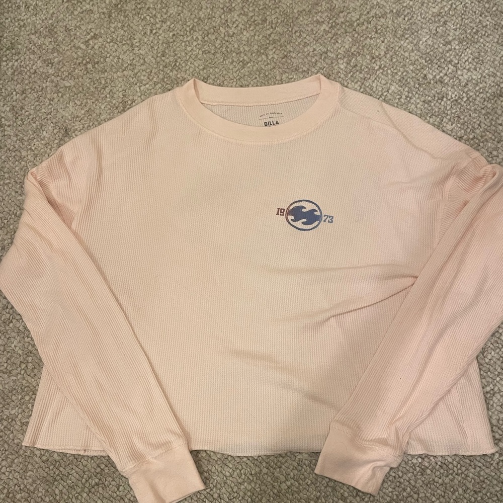 BILLABONG Baby Pink Thermal Long Sleeve T-Shirt Medium